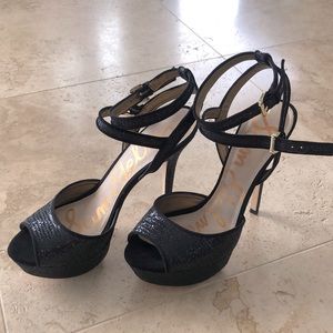 NEW Sam Edelman Black Glitter High Heels